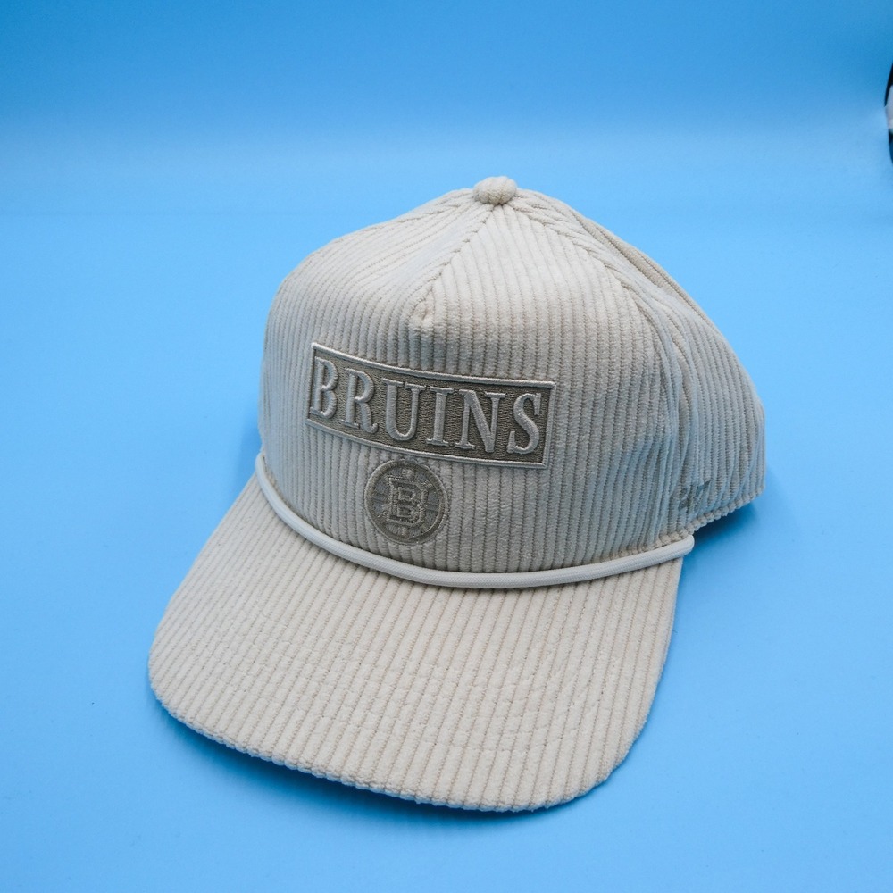 '47 Brand Hat Womens One Size Hitch Boston Bruins Cream Corduroy Snapback Cap
